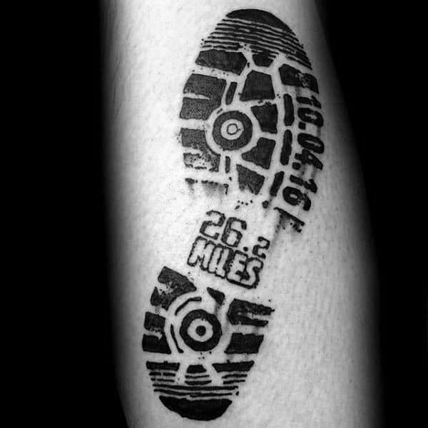 Shoe print tattoo design for men