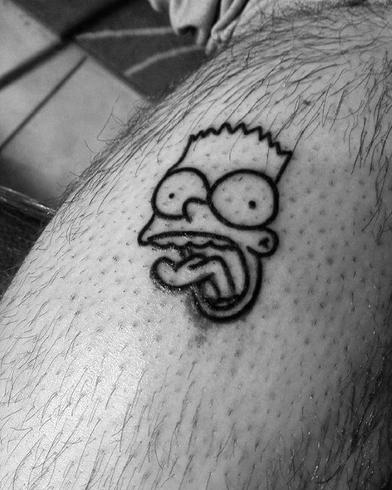 Minimalist Bart Simpson Tattoo