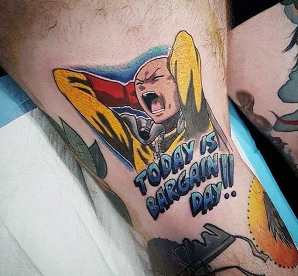 Thigh anime tattoo design