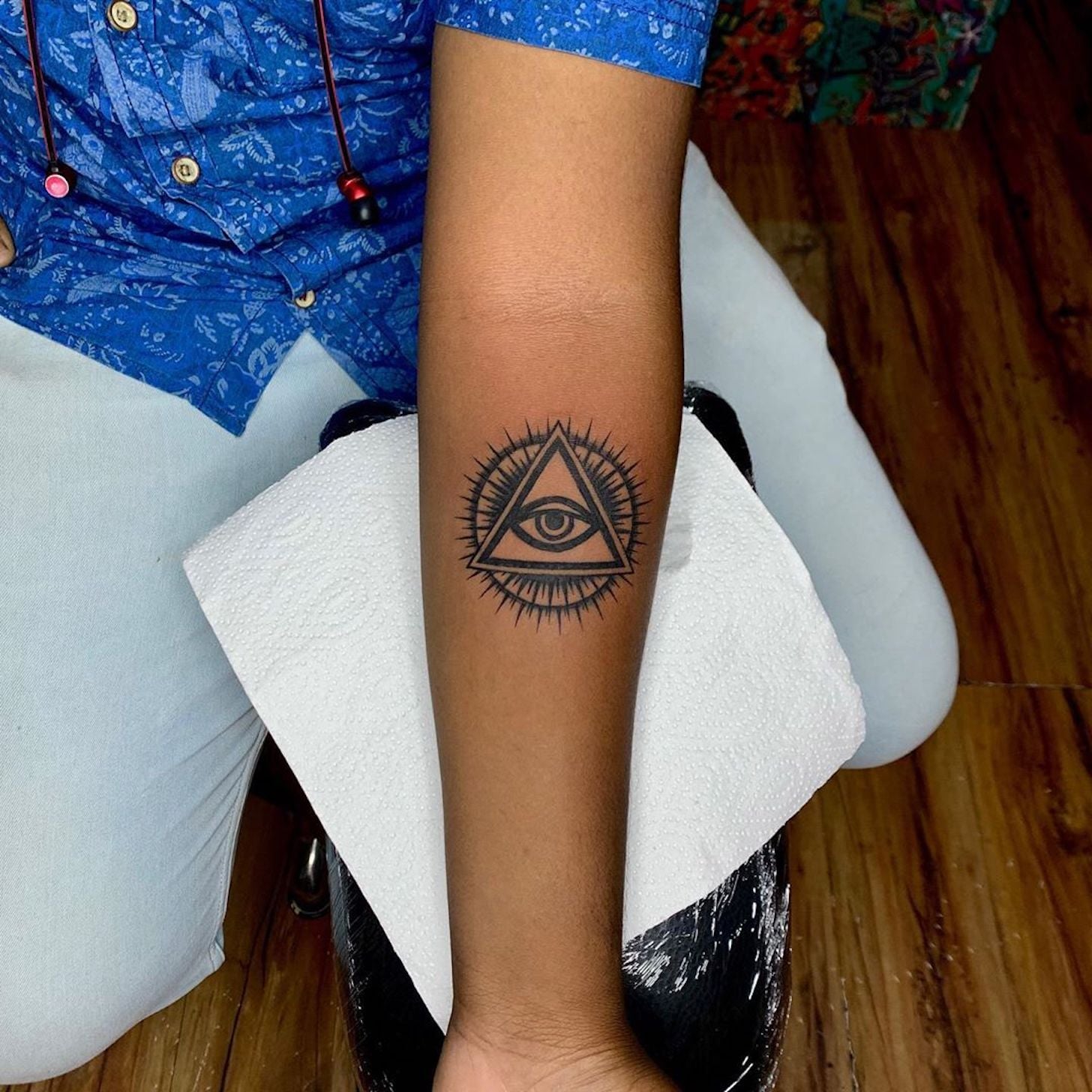 Third Eye Tattoo with Nature Elements