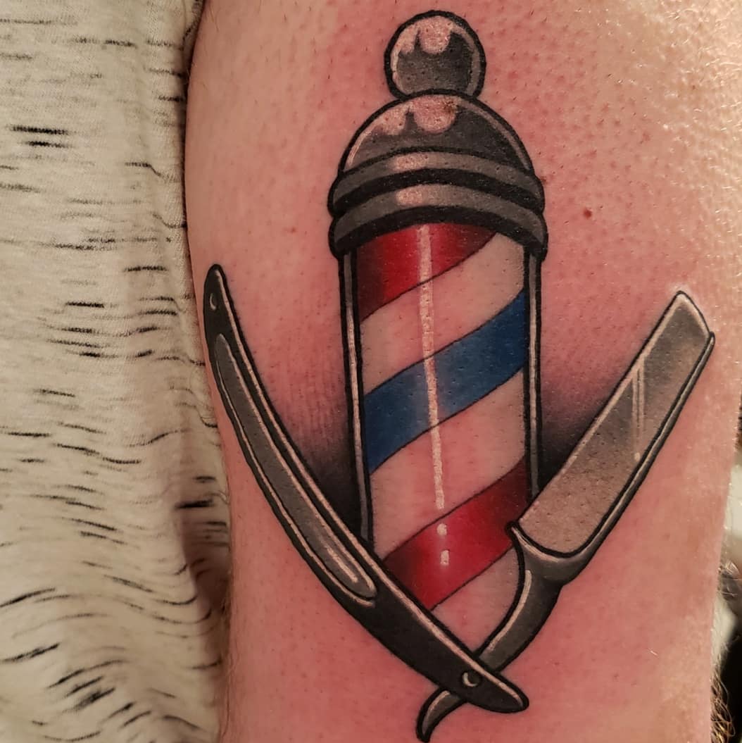 Barber Pole Tattoo Ideas