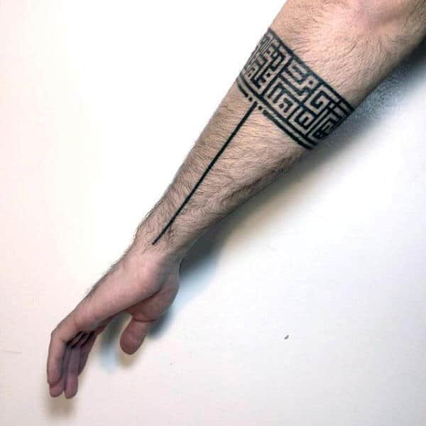 Unique tribal pattern armband tattoos for guys