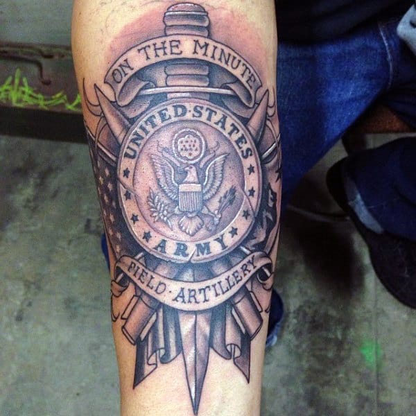 Army Field Artillery Forearm Tattoo