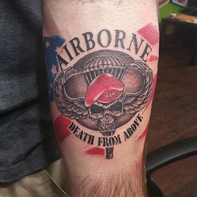 US Airborne Forearm Tattoo