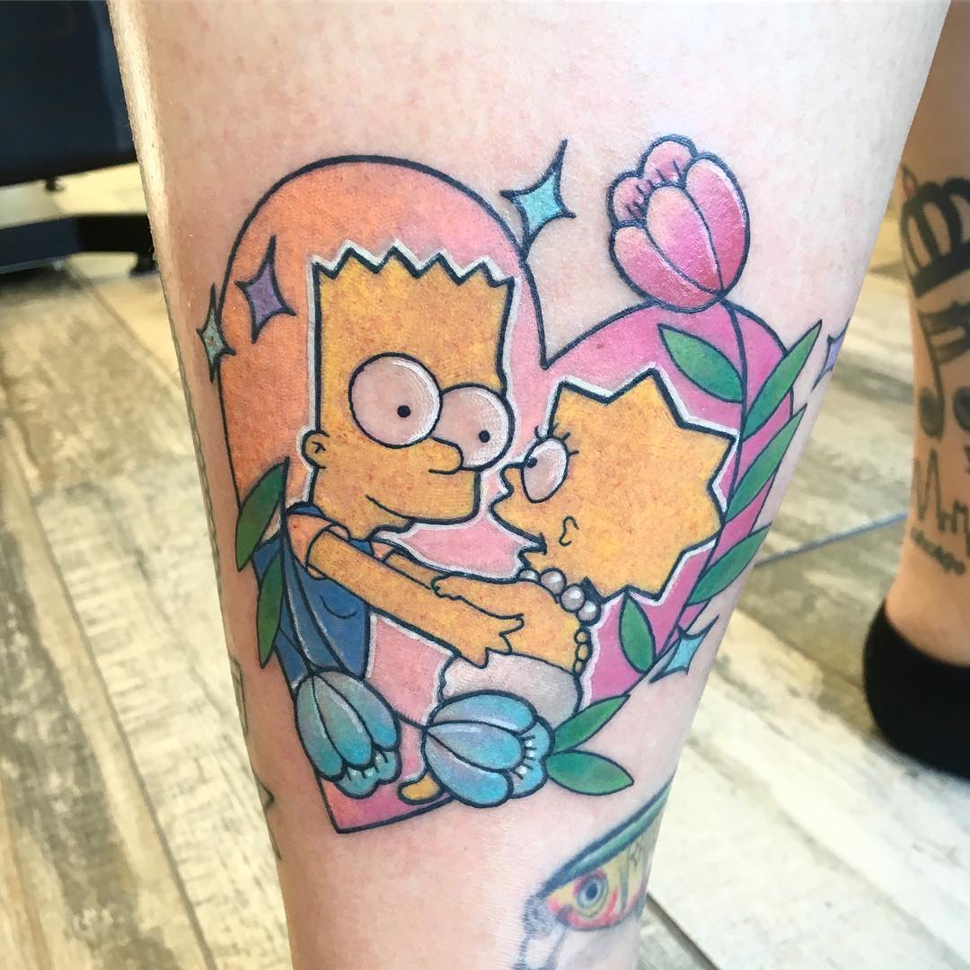Bart and Lisa Simpson: Sibling Tattoo Inspiration